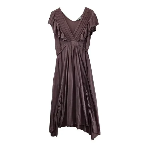 Baltic Born Jennifer Maxi Dress Womens XL Mauve Purple Pink Deep V-Neck - Picture 2 of 11